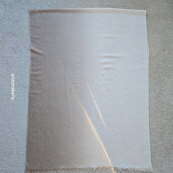 NWOT Silk & Cashmere Gradient Wrap Scarf Ombre Brown to Natural - Picture 2 of 10